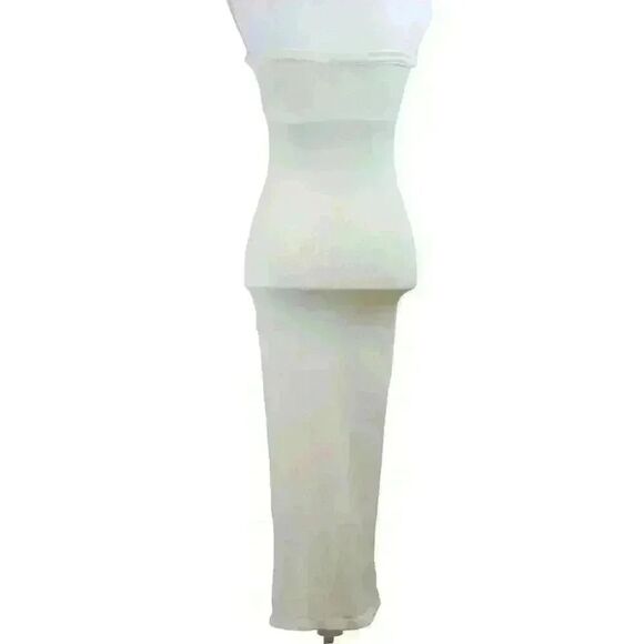 Long Cream Strapless Stretchy Tube Dress w/Lined Bra Size Medium - Picture 4 of 6